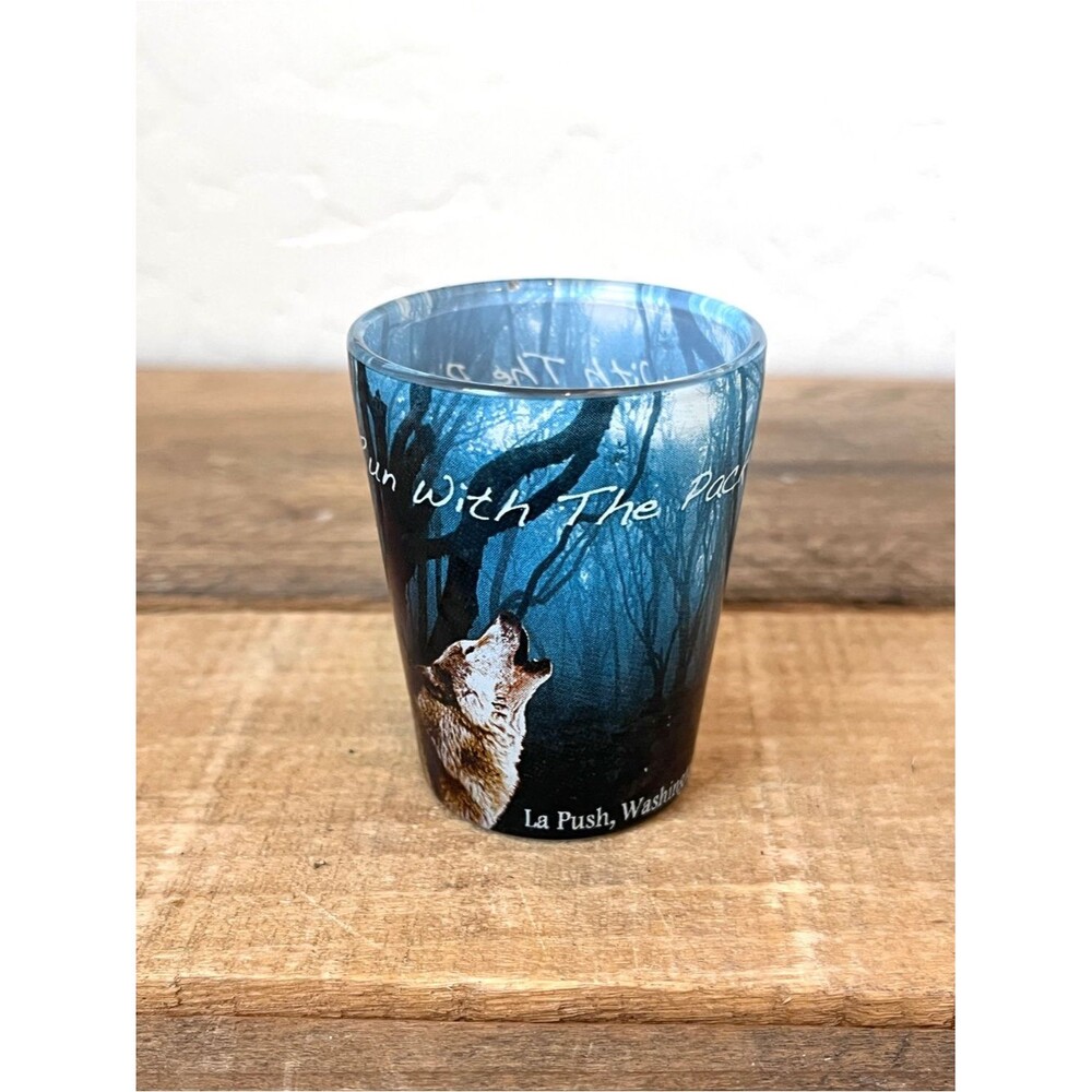 Vintage Double Sided Forks La Push WA Wolf Shot Glass Twilight